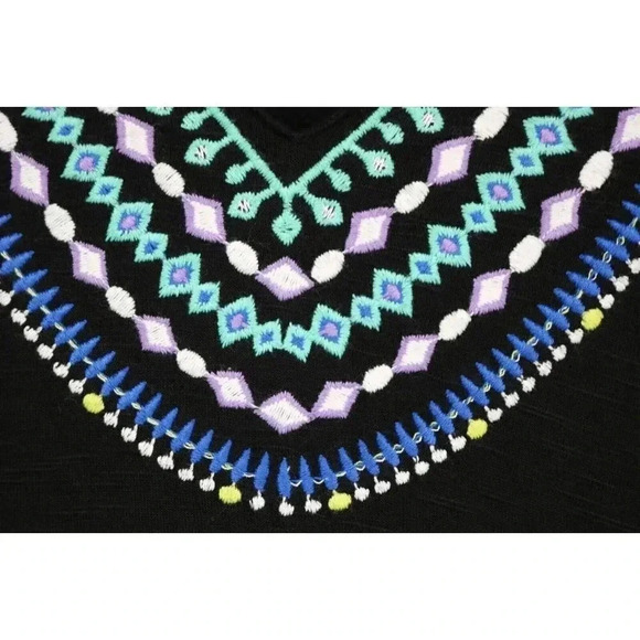 Catherine's Rayon Short Tie Sleeves T-Shirt-Size 3X(26-28W)-Embroidered - Picture 3 of 8